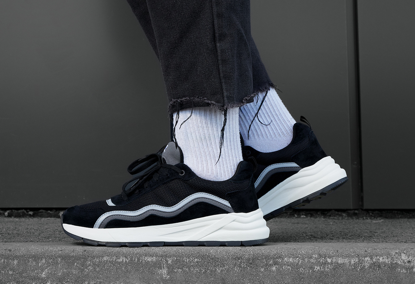 Sneakersy Staff black & gray reflective