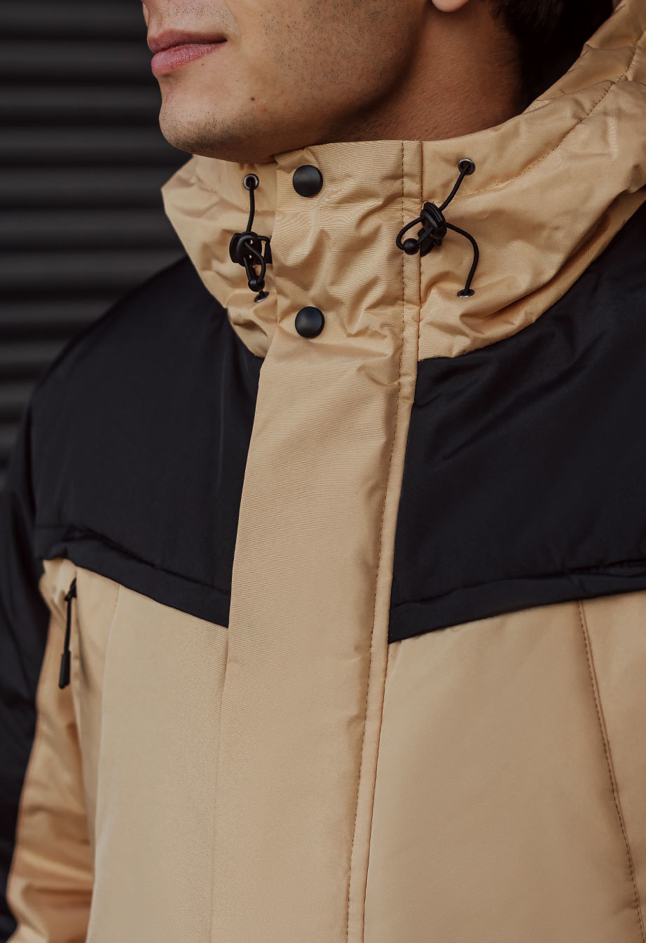 Zimowa parka Staff sta beige & black