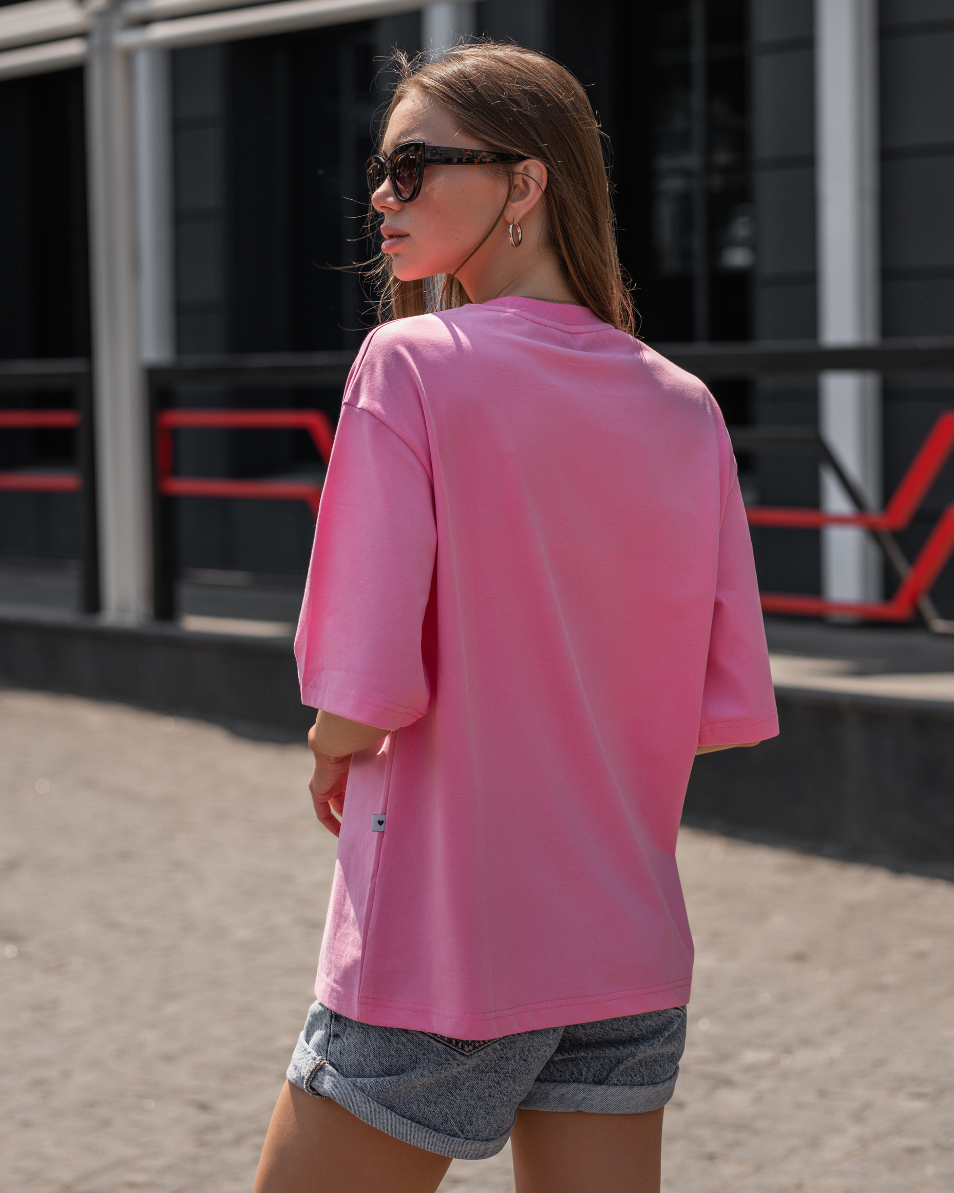 Damska koszulka Staff bk pink oversize