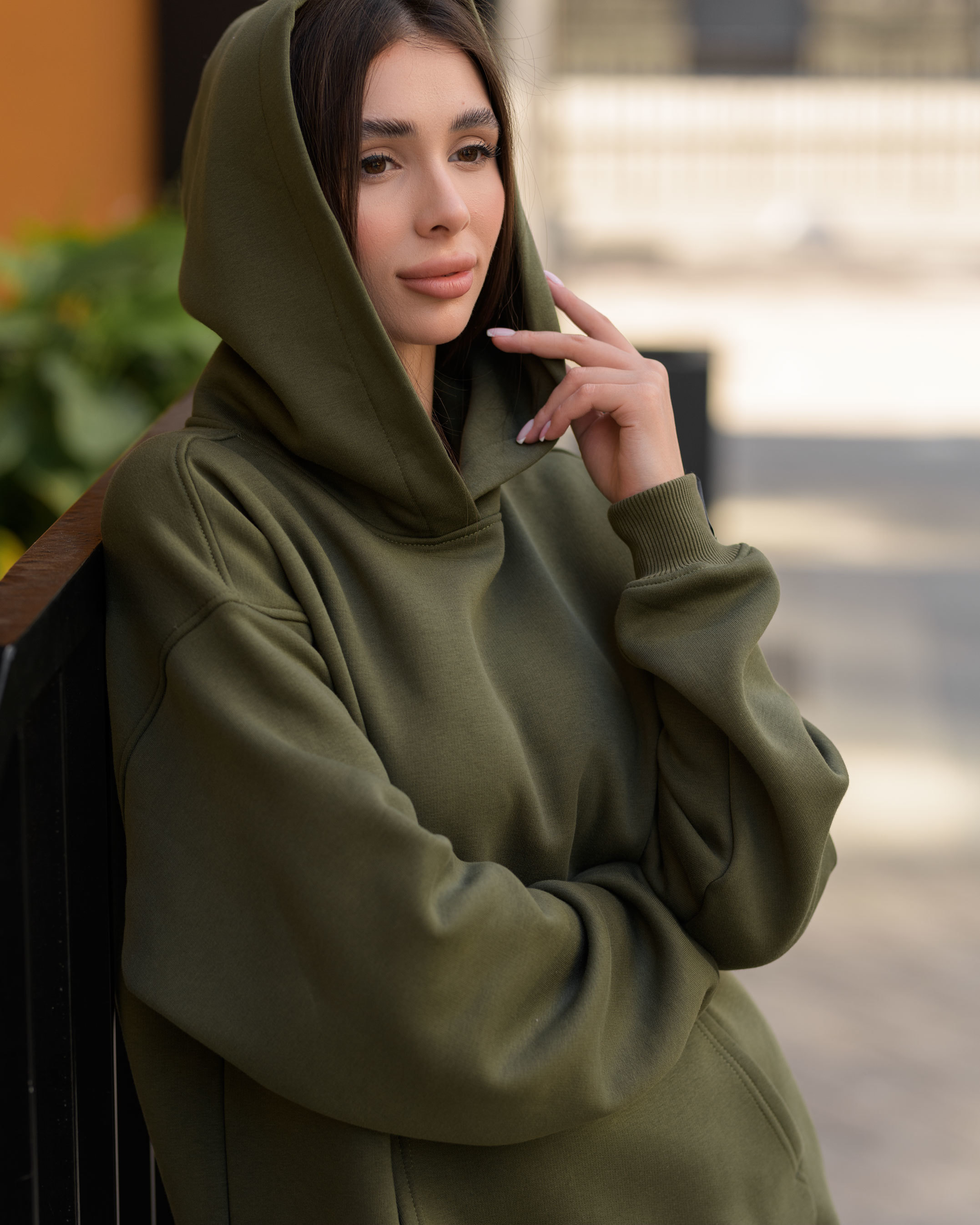 Damski dres sportowy Staff ne khaki fleece oversize
