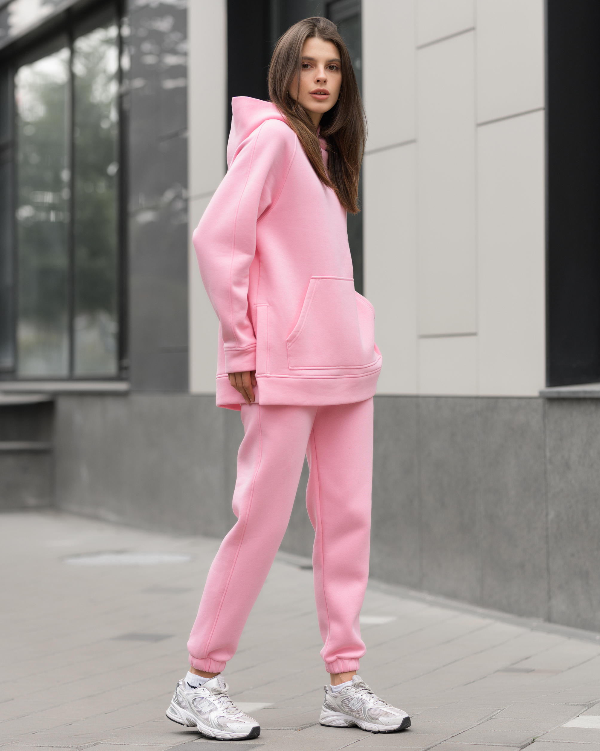 Damski dres sportowy Staff to pink oversize fleece