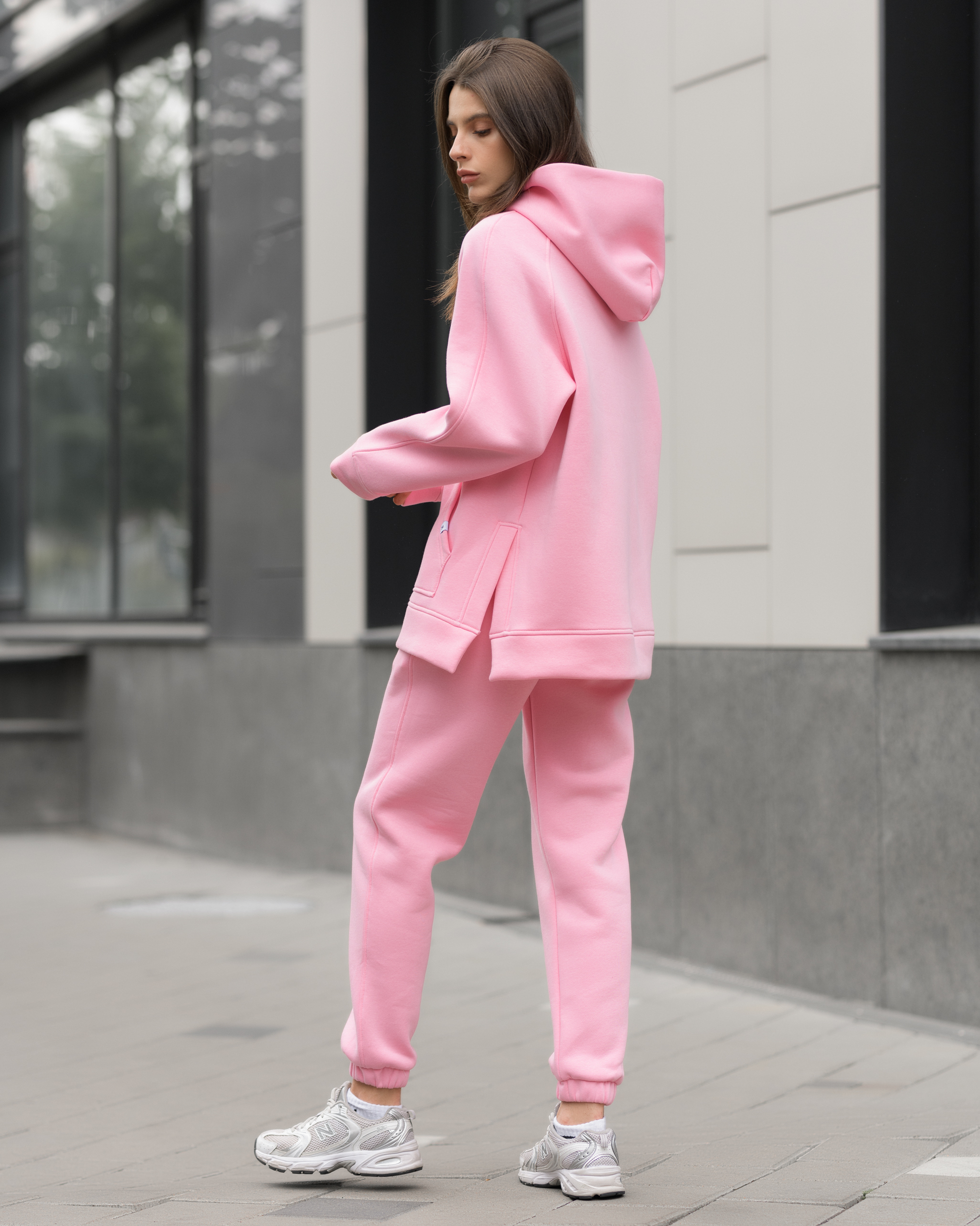 Damski dres sportowy Staff to pink oversize fleece