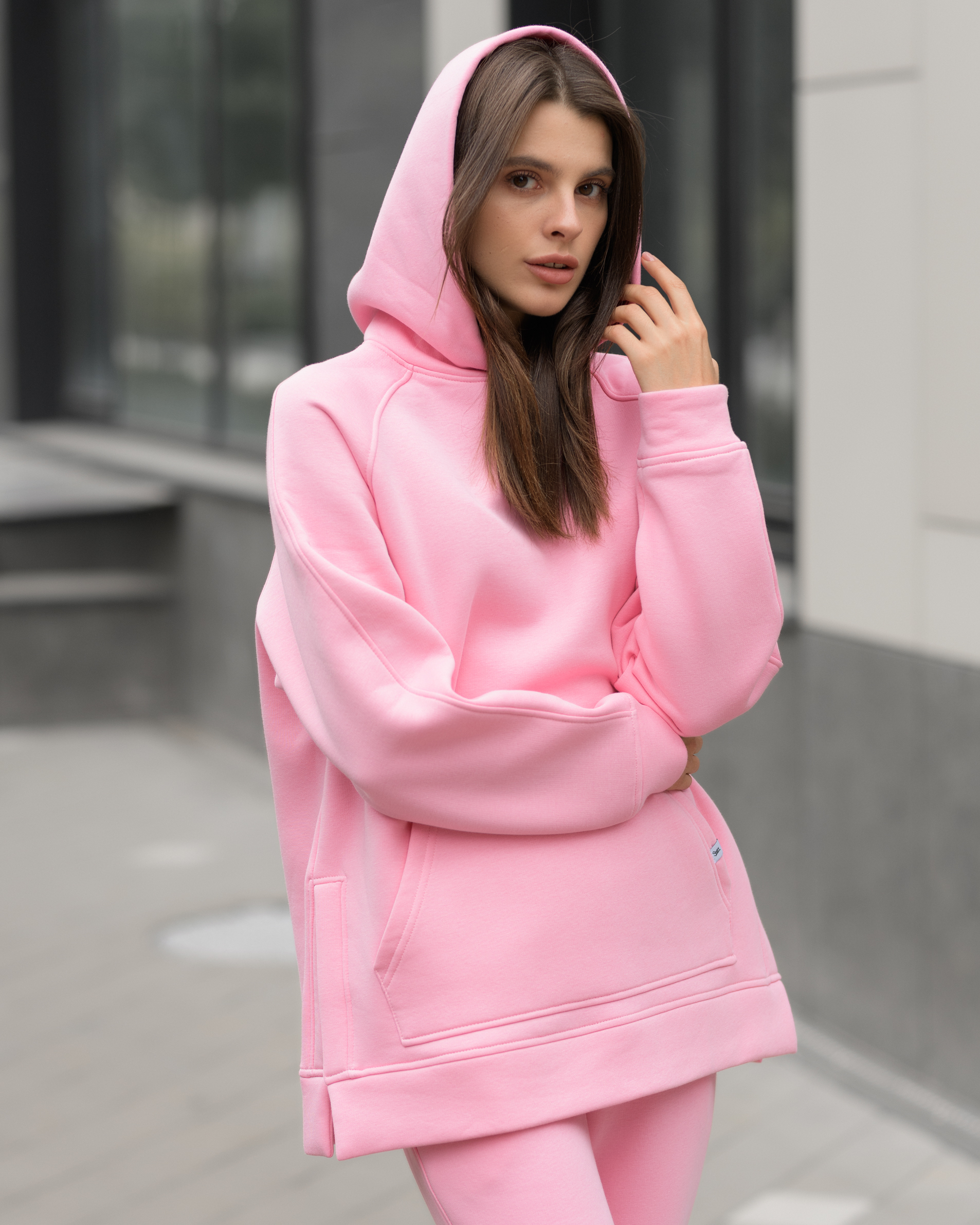 Damski dres sportowy Staff to pink oversize fleece