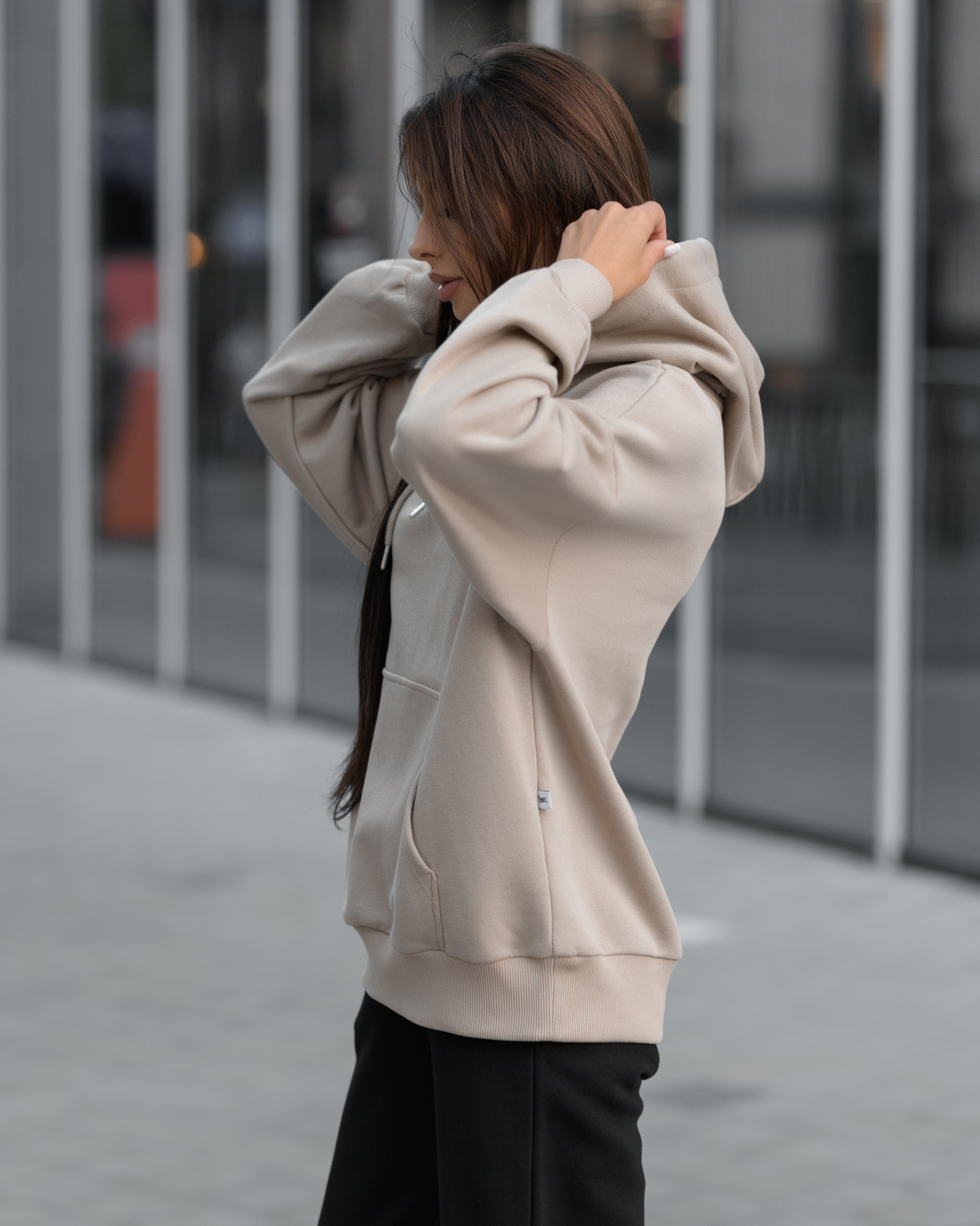 Damska bluza Staff light brown logo oversize