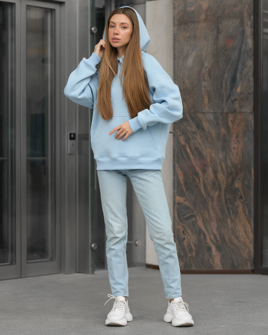 Damska bluza Staff original light blue oversize fleece