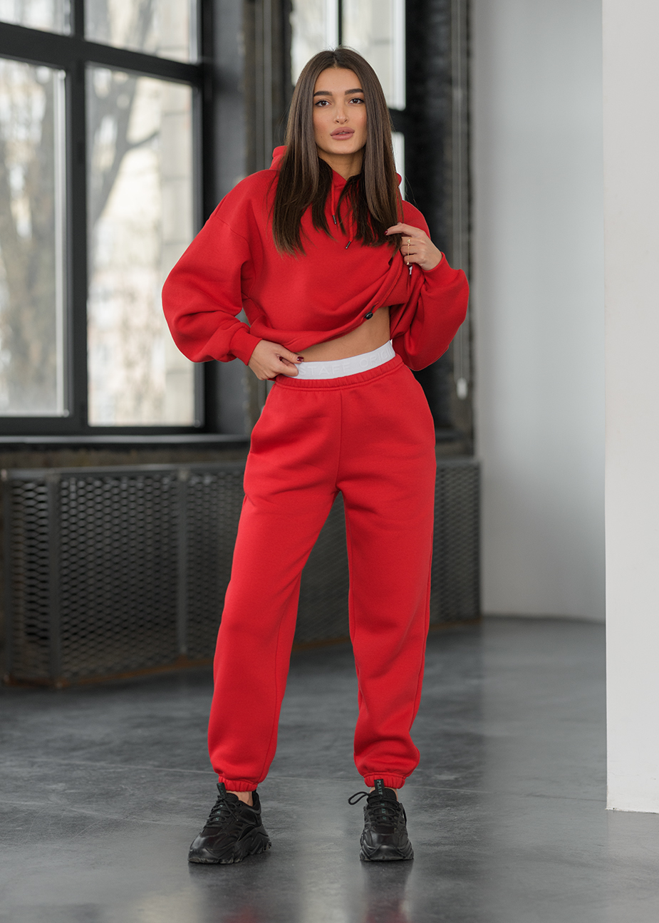 Damski strój sportowy Staff lic red oversize fleece