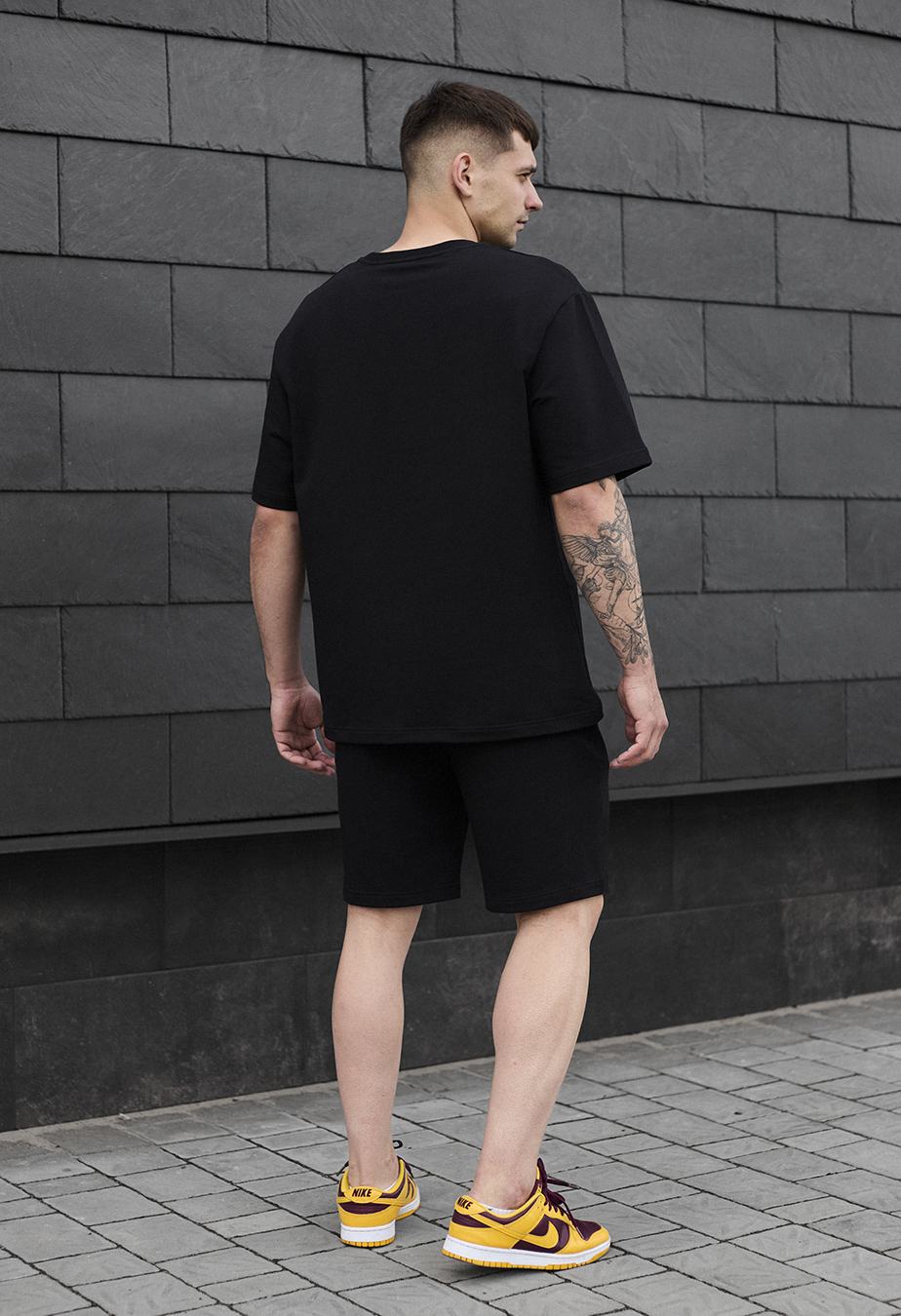 Letni komplet: koszulka + szorty Staff ra black oversize