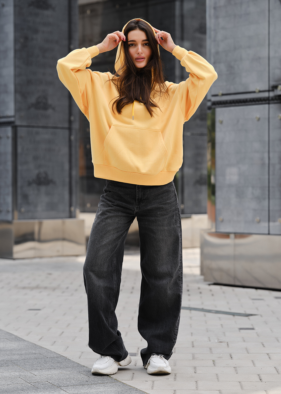 Damska bluza z kapturem Staff yellow oversize