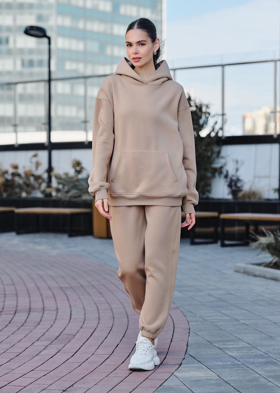 Damski dres Staff dix beige fleece oversize