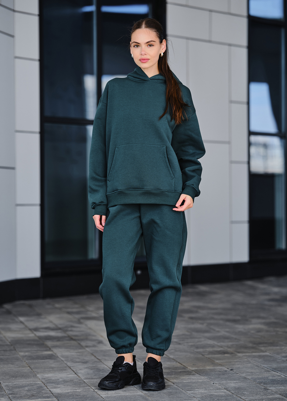 Damski dres Staff dix dark green fleece oversize