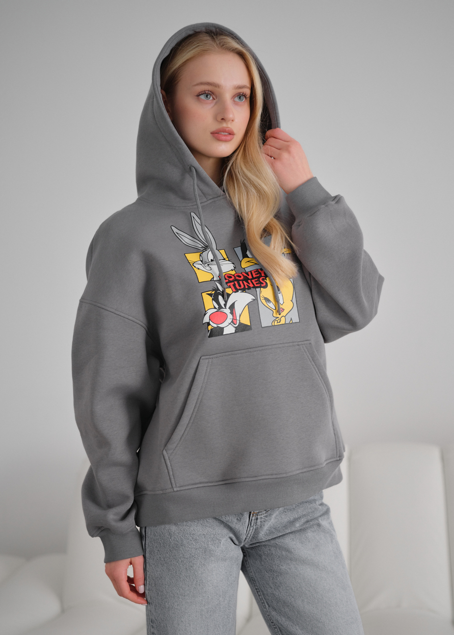 Damska bluza z kapturem Staff tunes oversize fleece