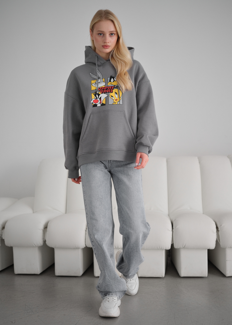 Damska bluza z kapturem Staff tunes oversize fleece