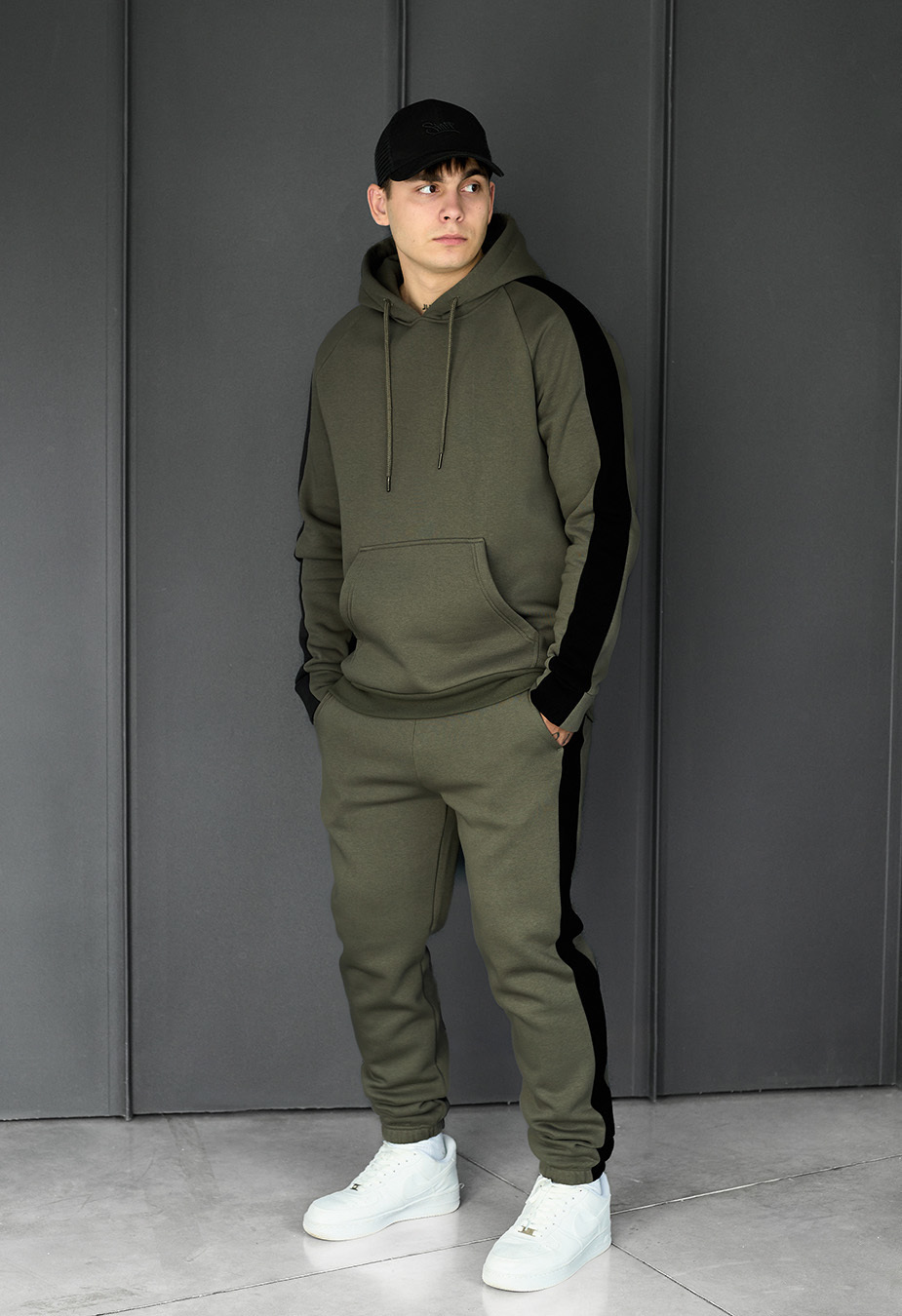 Dres sportowy Staff lo khaki & black fleece