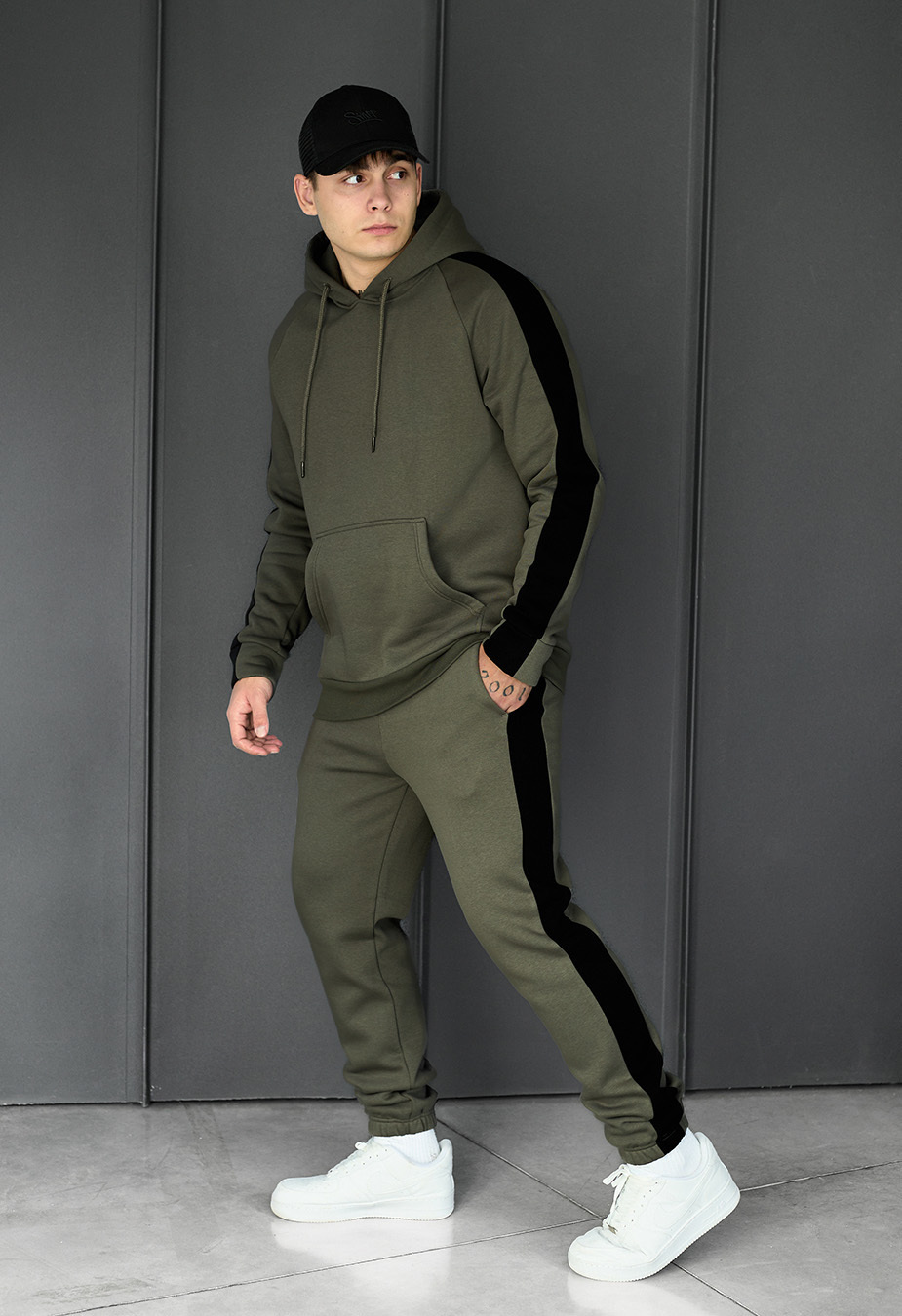 Dres sportowy Staff lo khaki & black fleece