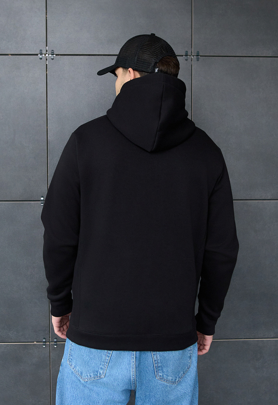 Bluza z kapturem Staff zip black fleece