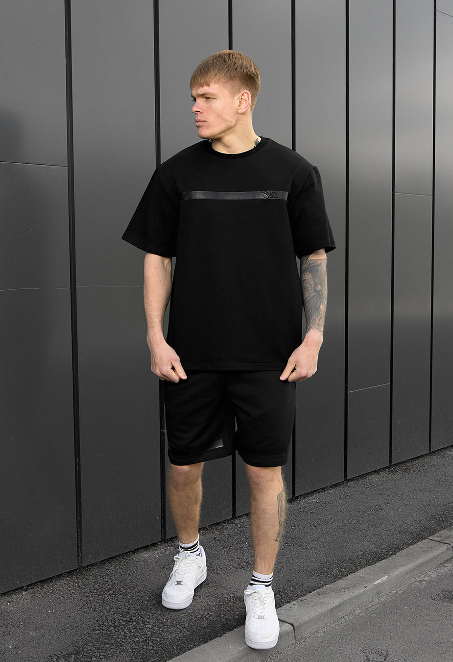 Komplet koszulka + spodenki Staff ra black oversize