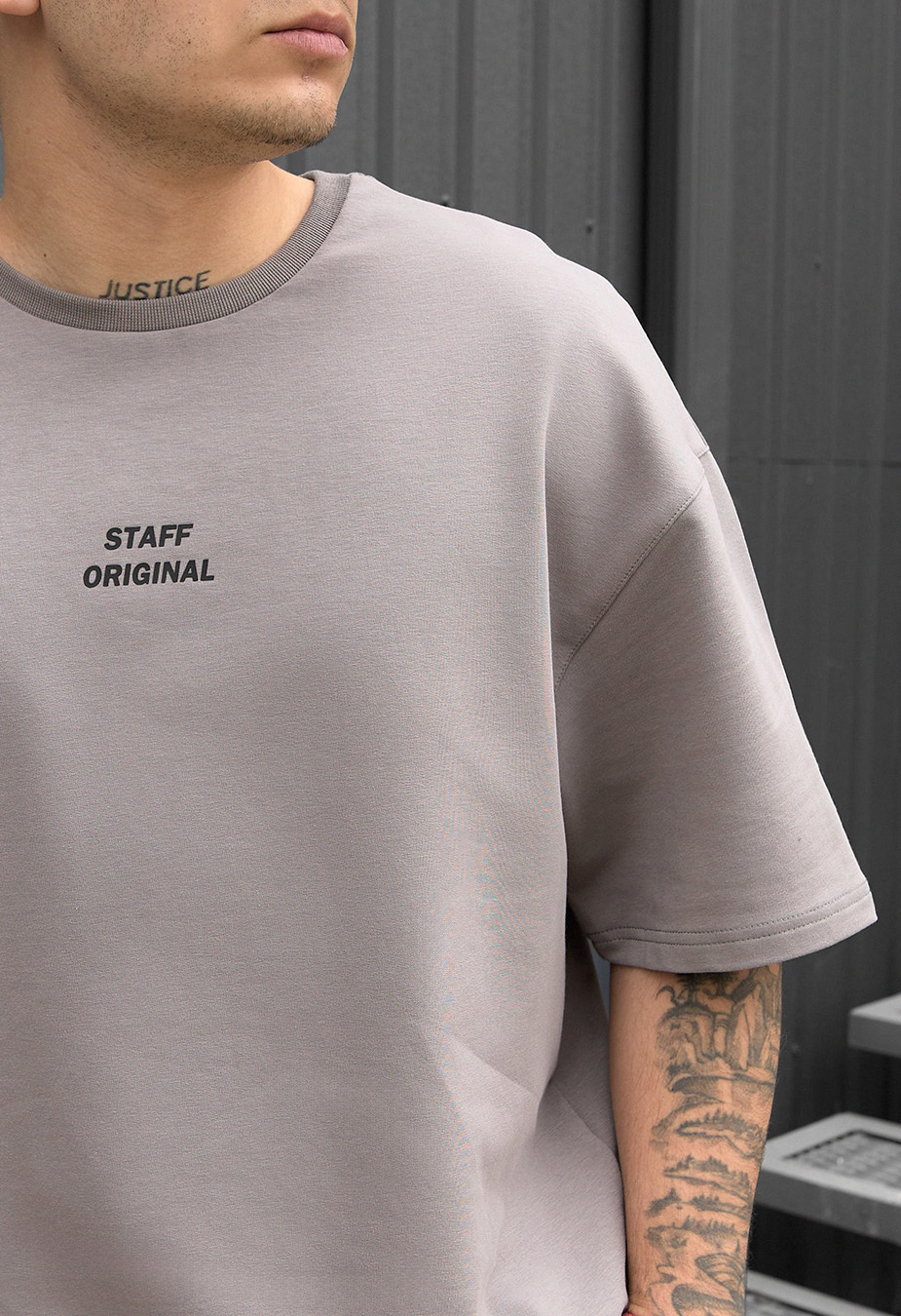 Komplet koszulka + spodenki Staff no gray oversize