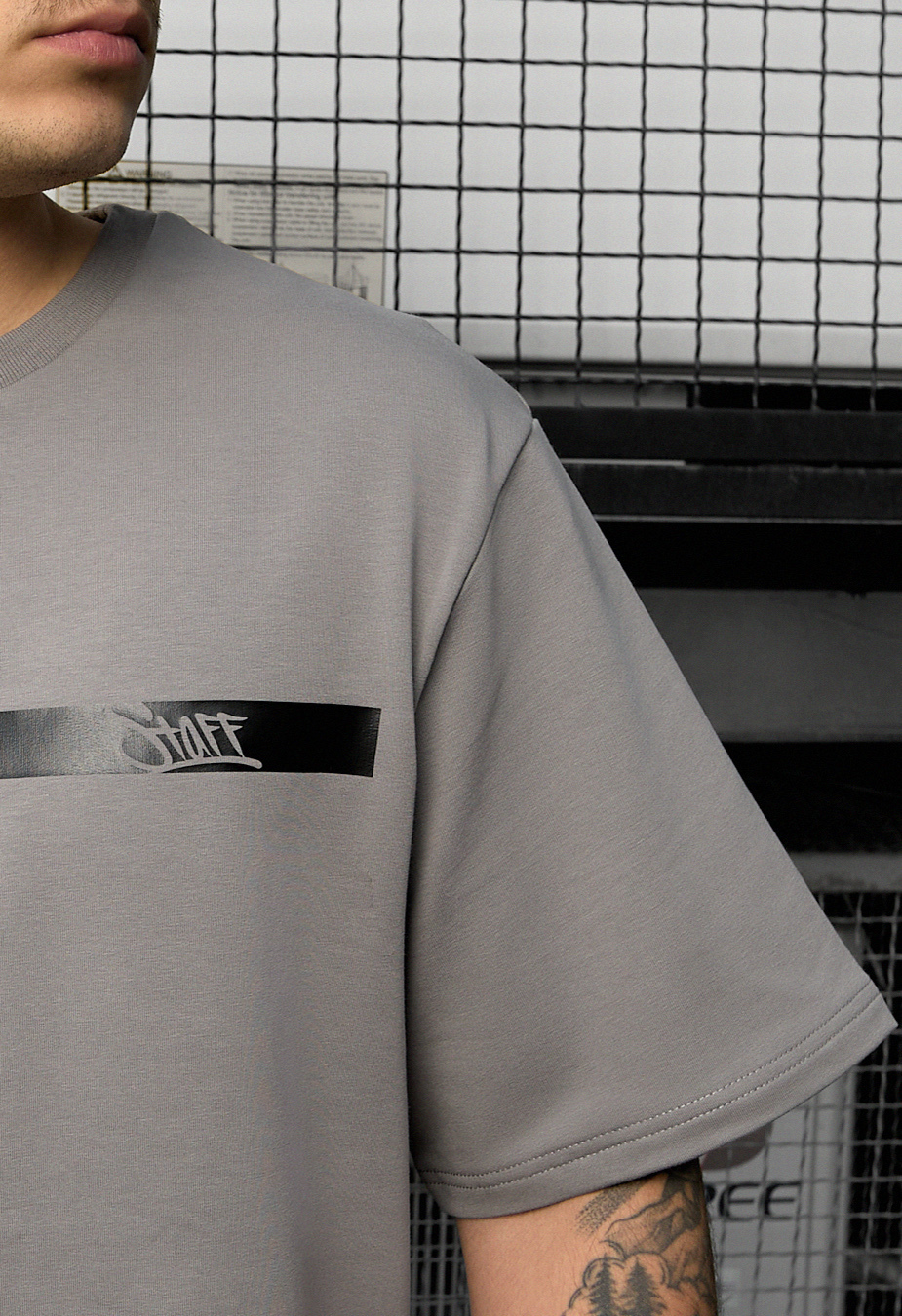 Komplet koszulka + spodenki Staff ra gray oversize