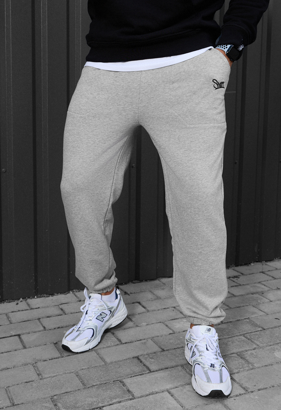 Spodnie dresowe Staff logo gray melange