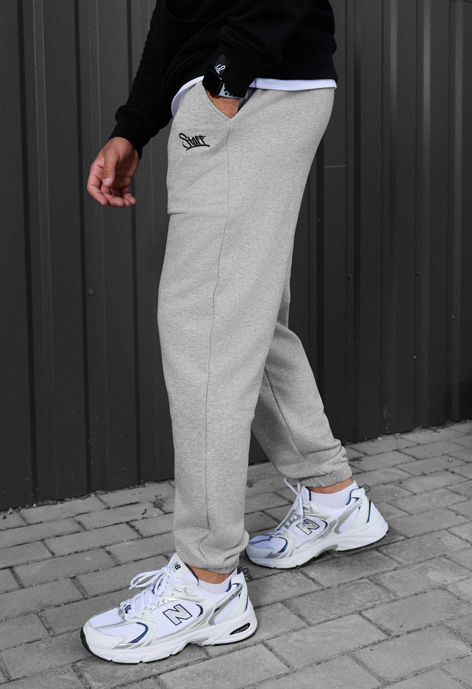 Spodnie dresowe Staff logo gray melange