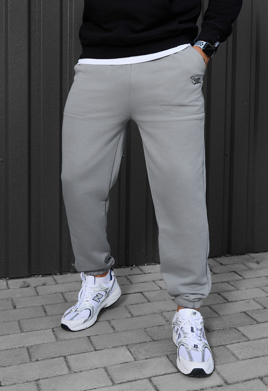 Spodnie dresowe Staff logo light gray