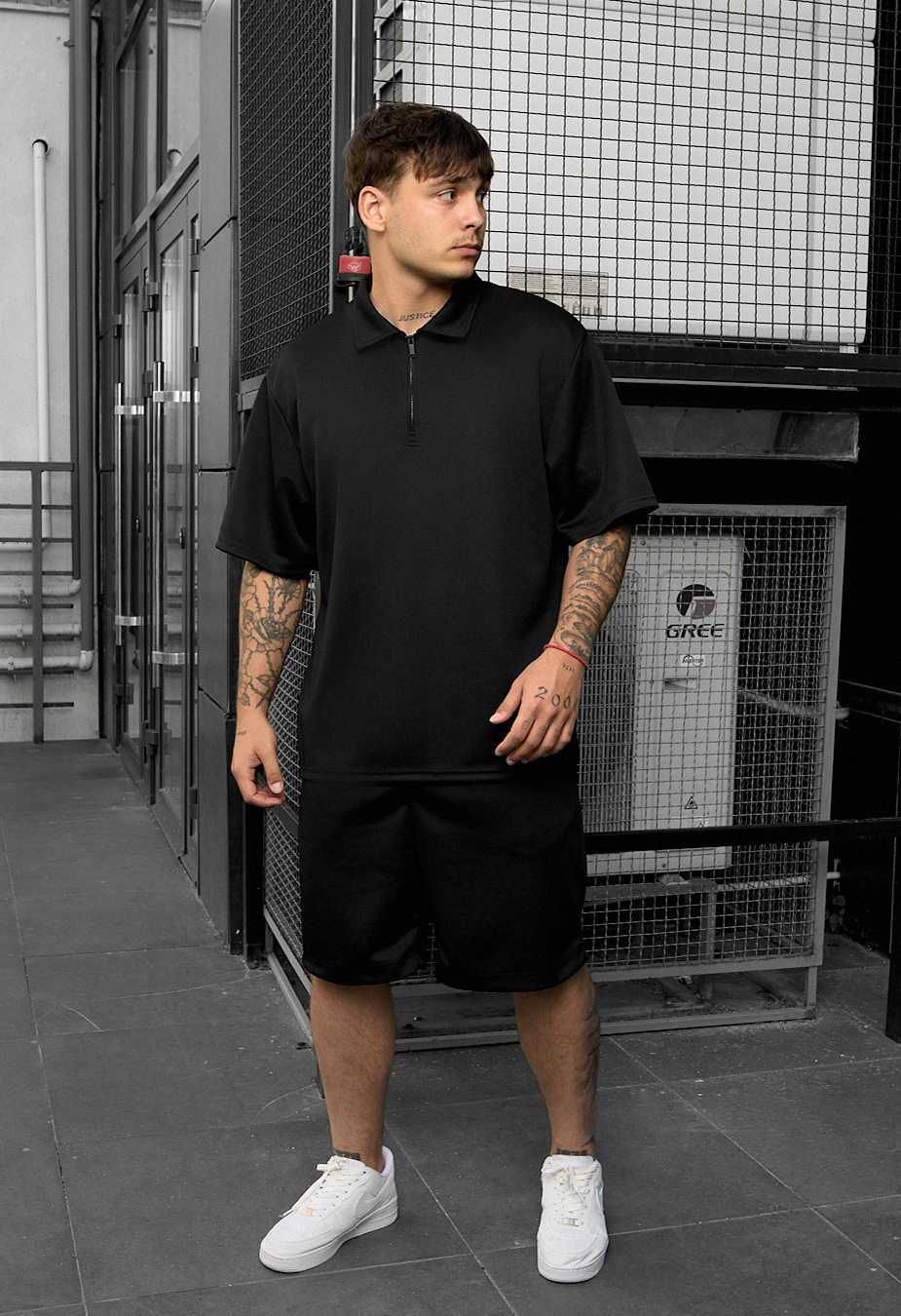 Komplet koszulka + spodenki Staff spo black oversize