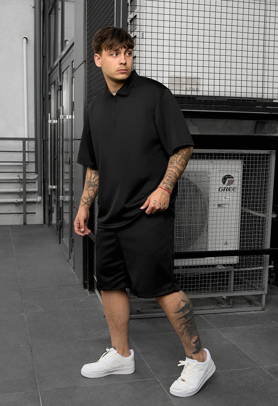 Komplet koszulka + spodenki Staff spo black oversize