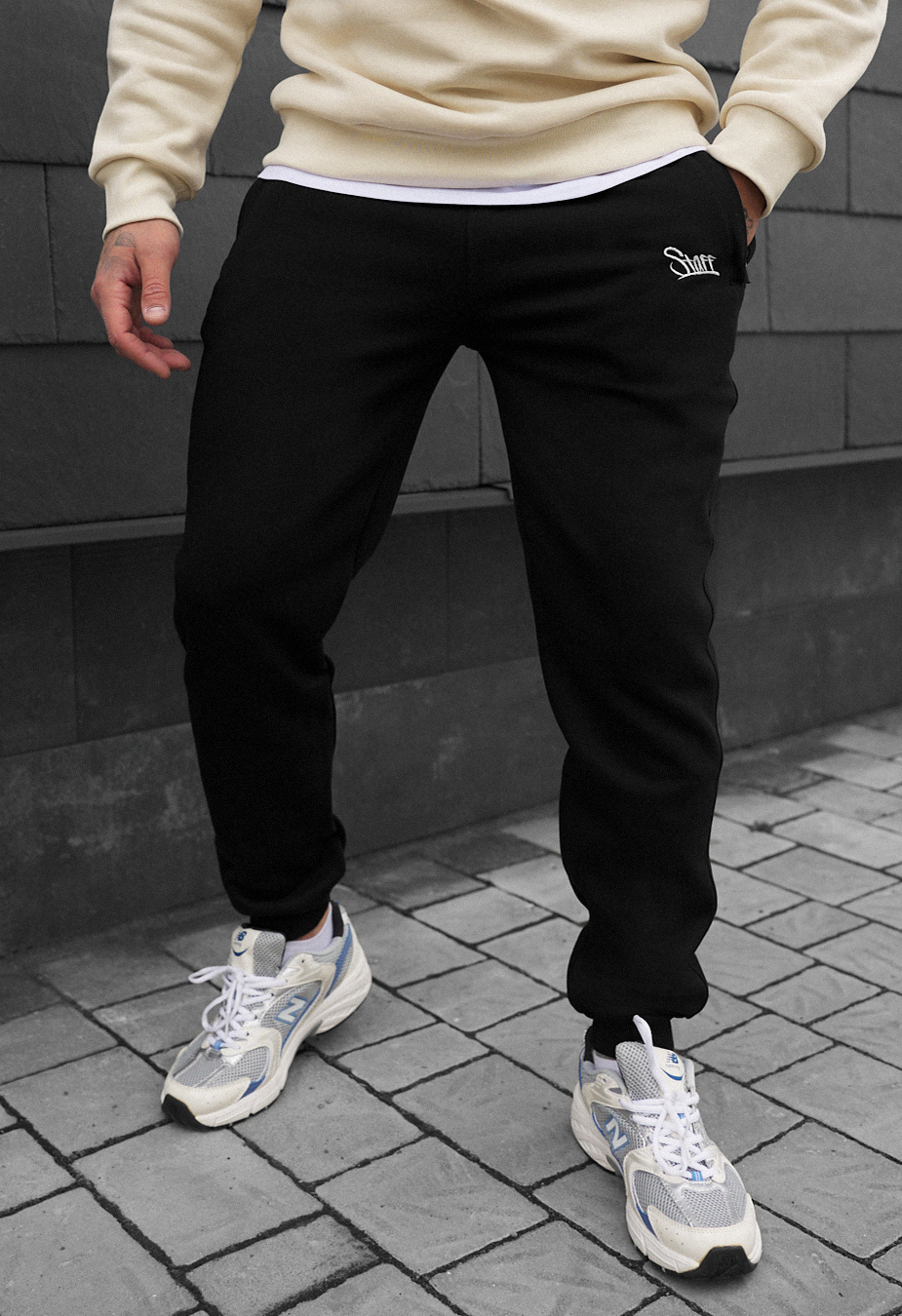 Spodnie sportowe Staff ho black2 logo fleece