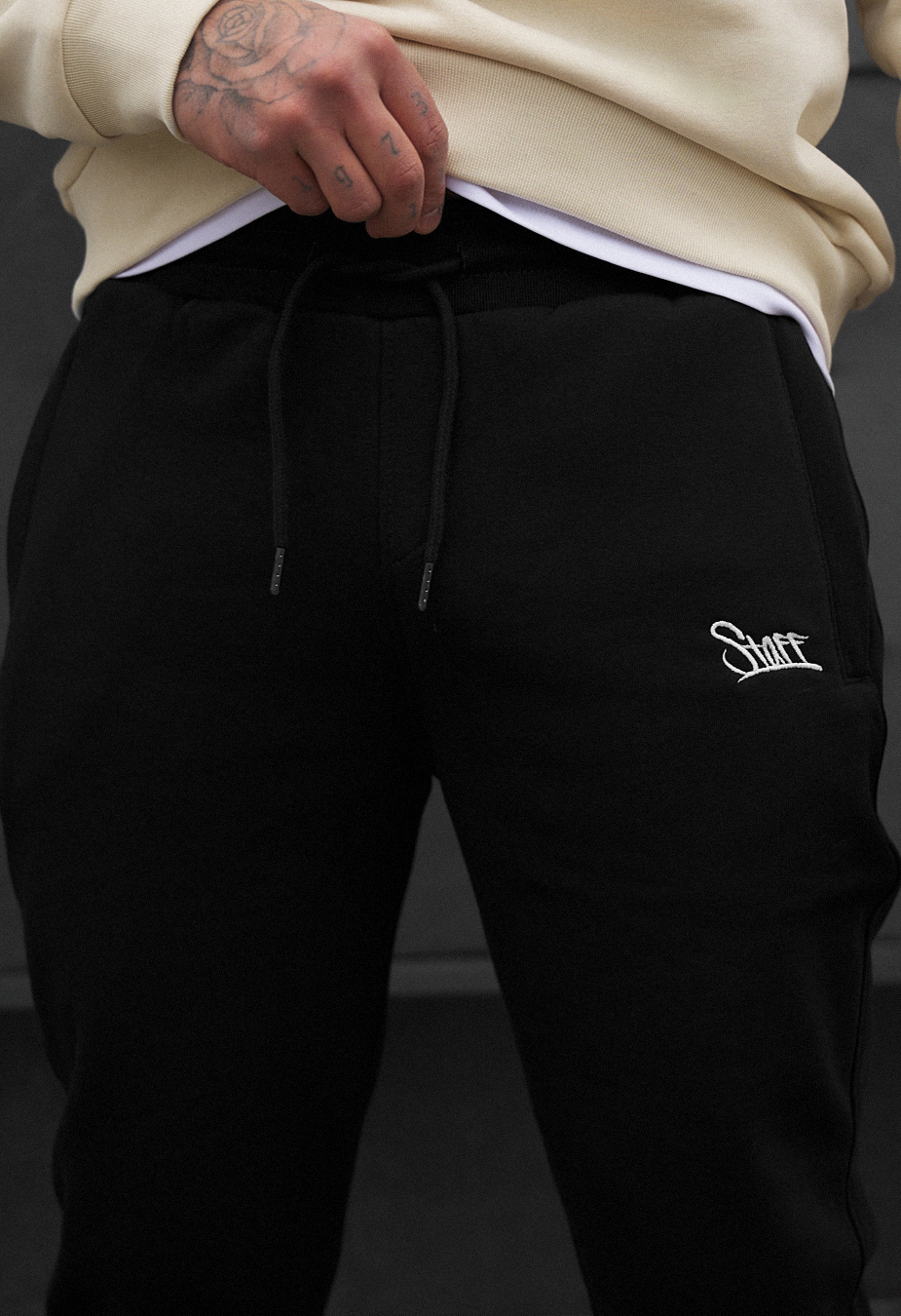 Spodnie sportowe Staff ho black2 logo fleece