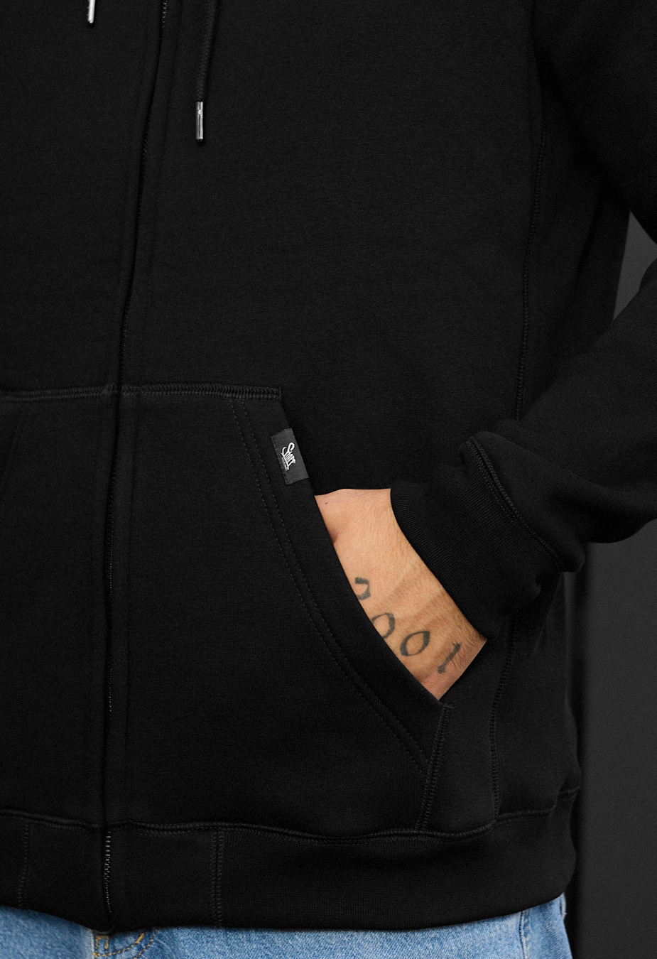 Bluza Staff zip black fleece
