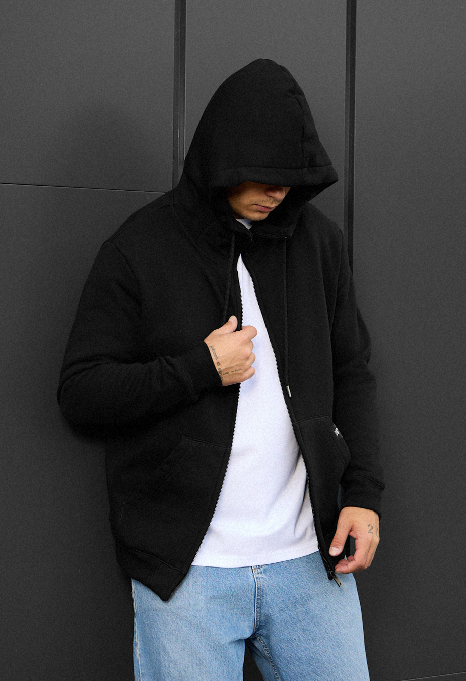 Bluza Staff zip black fleece