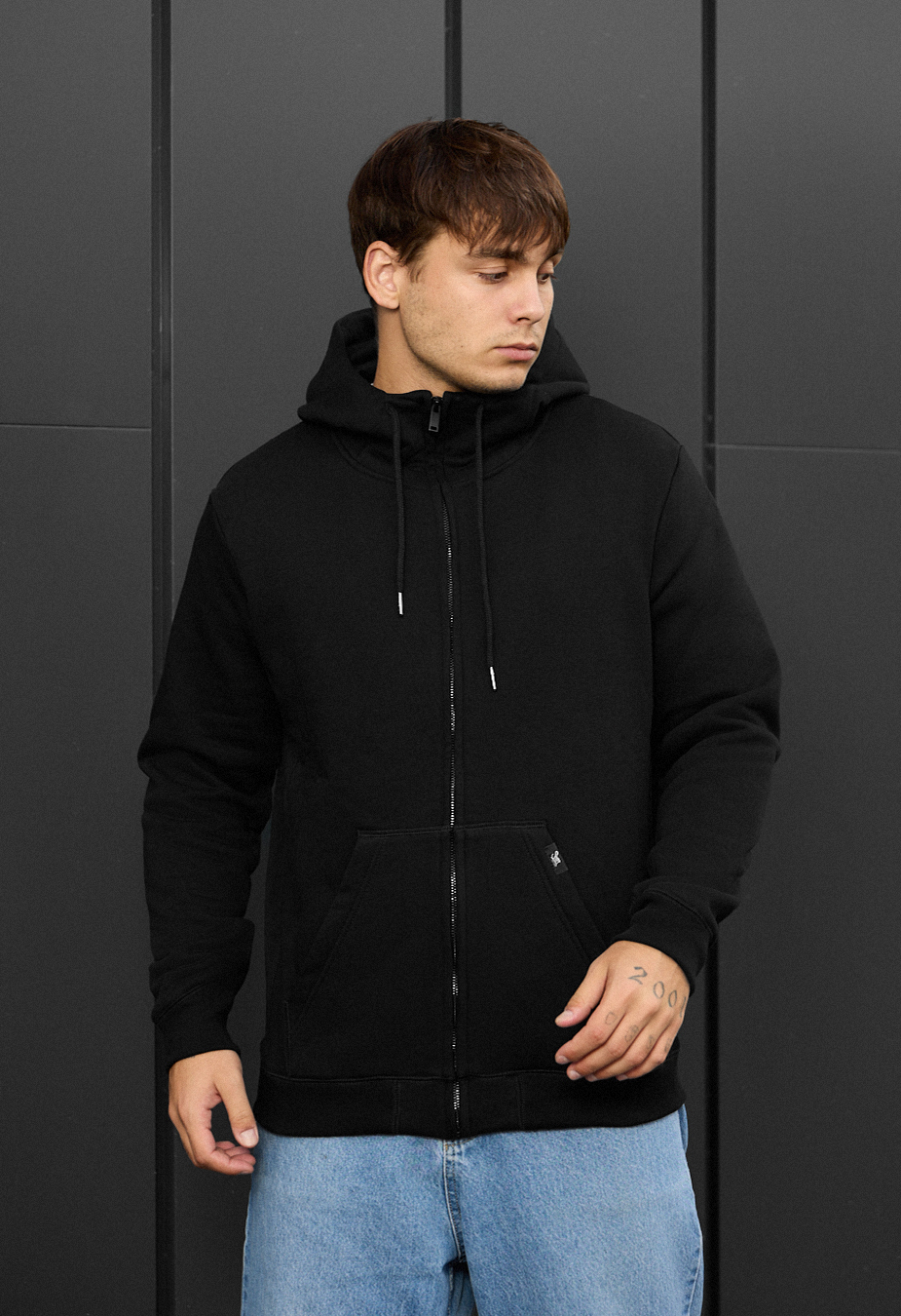 Bluza Staff zip black fleece