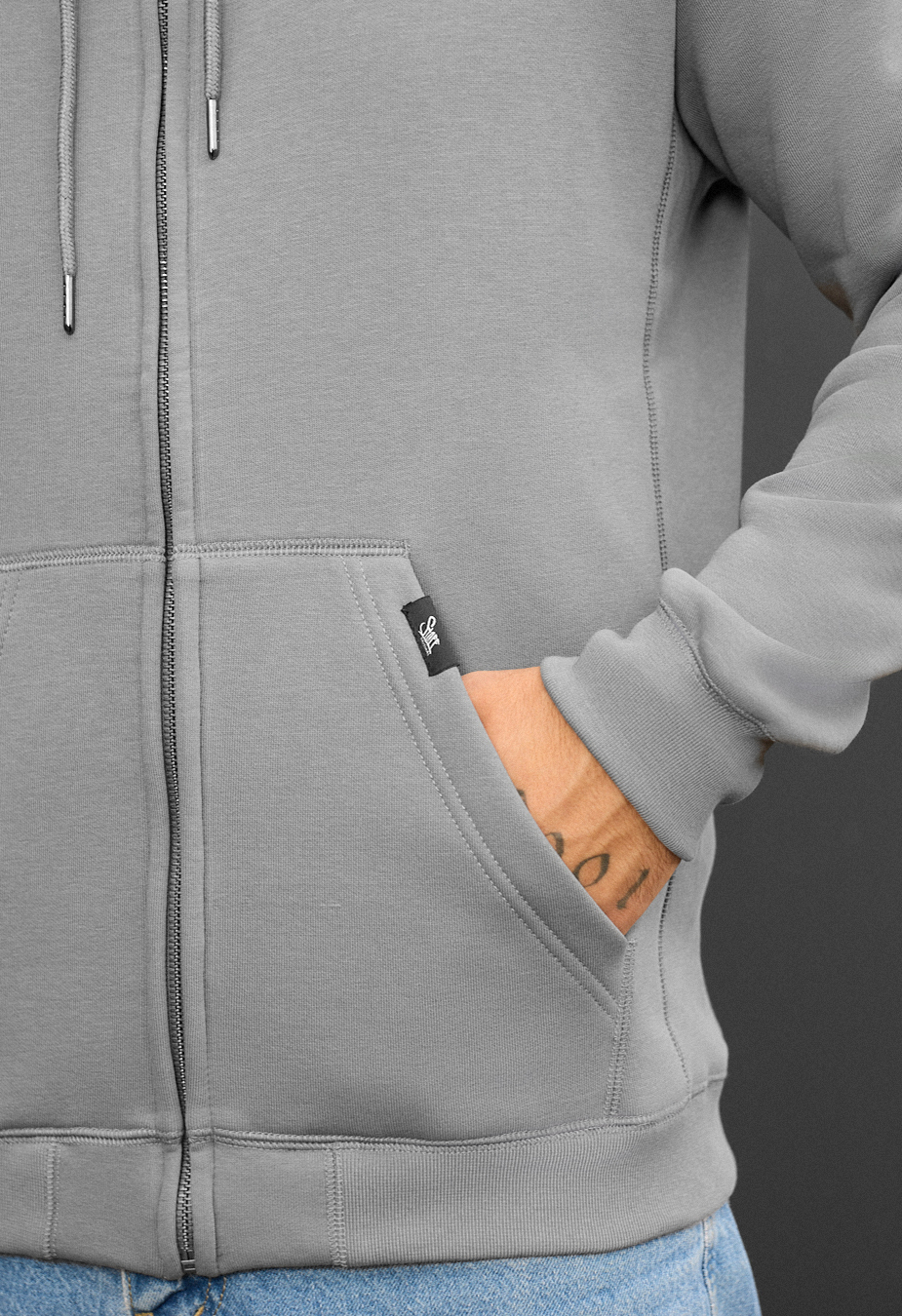 Bluza Staff zip gray fleece