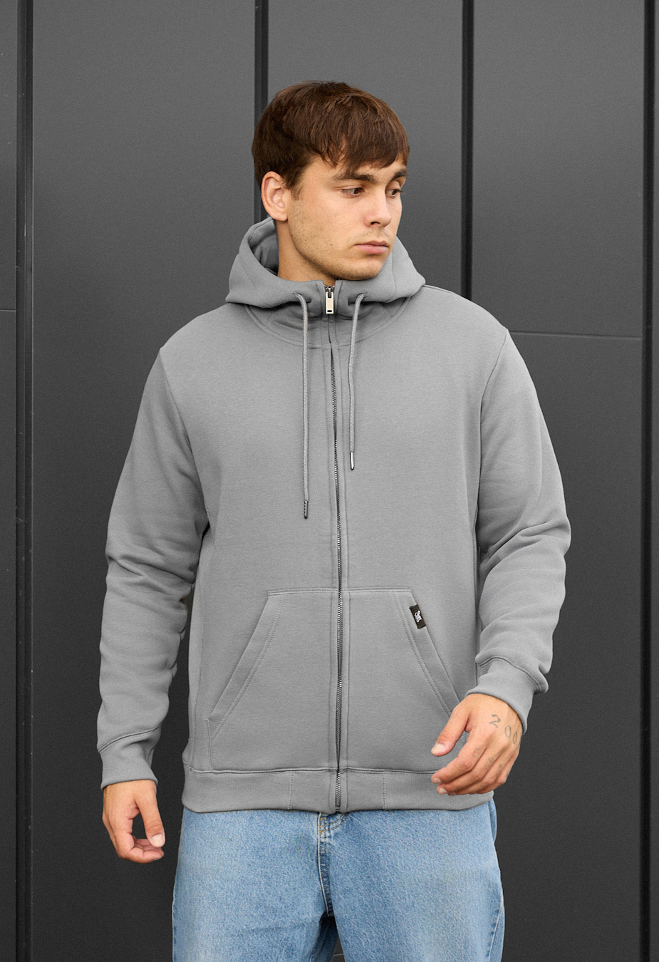 Bluza Staff zip gray fleece