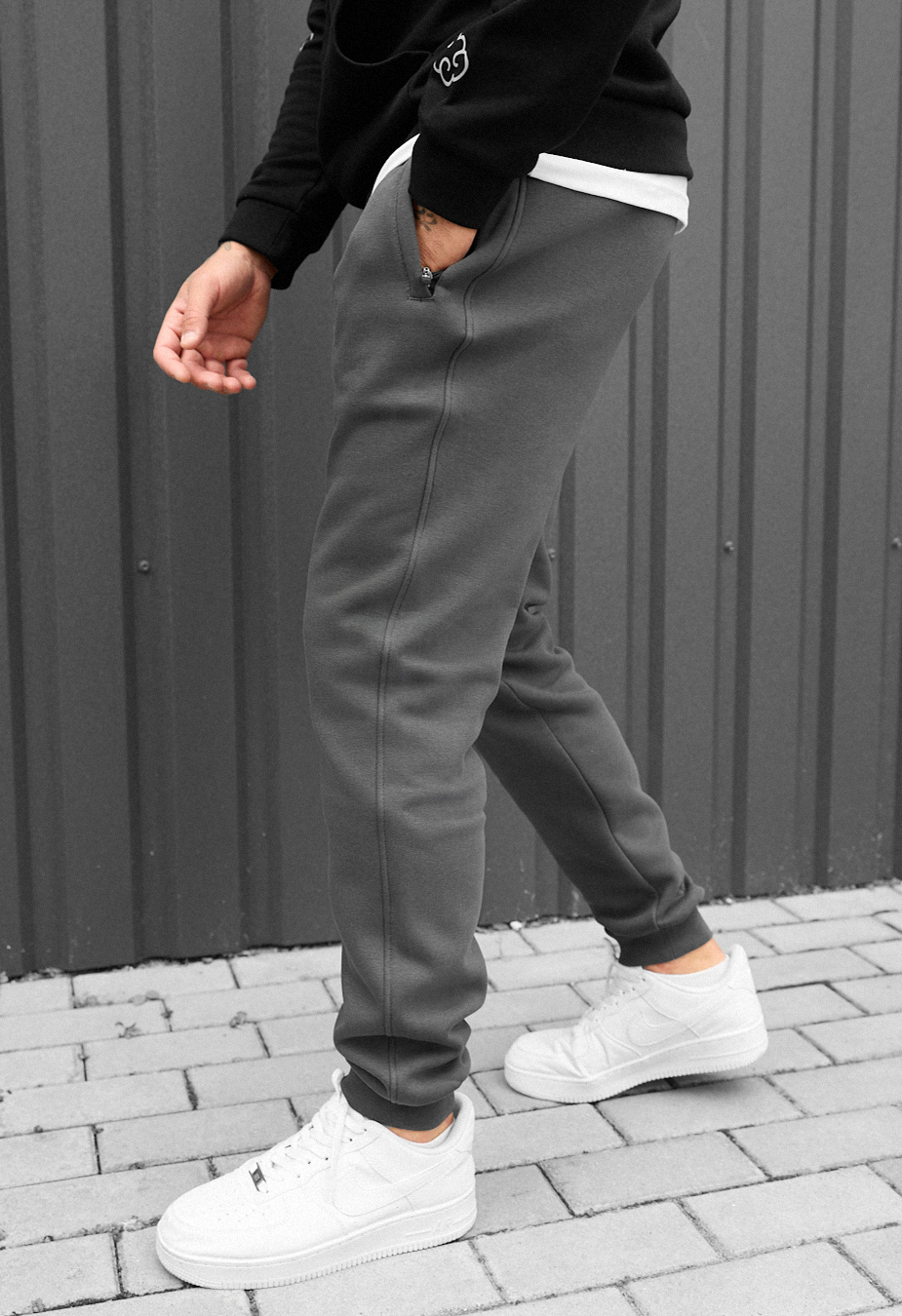 Spodnie Staff ho dark gray fleece