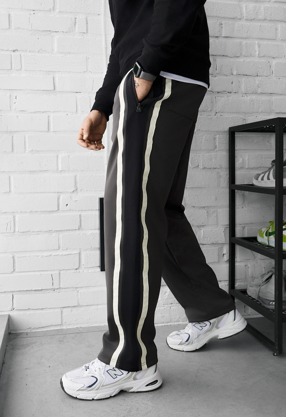 Spodnie dresowe Staff che dark gray