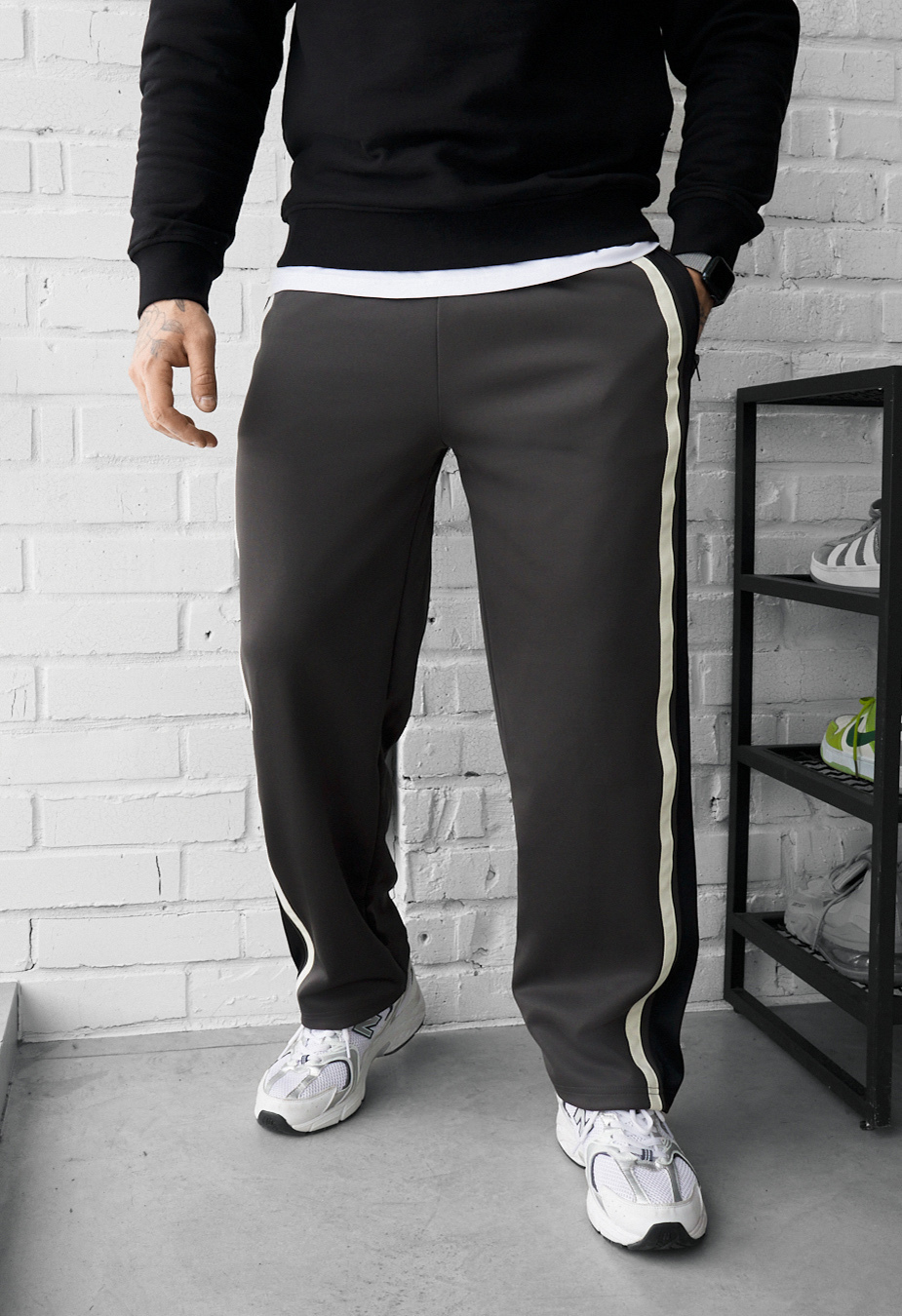 Spodnie dresowe Staff che dark gray