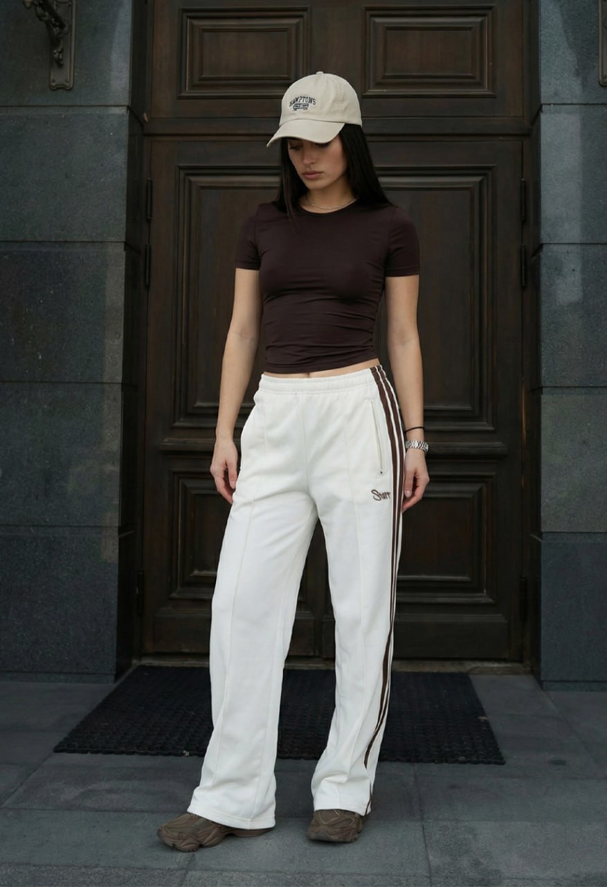 Damskie spodnie dresowe Staff pat white