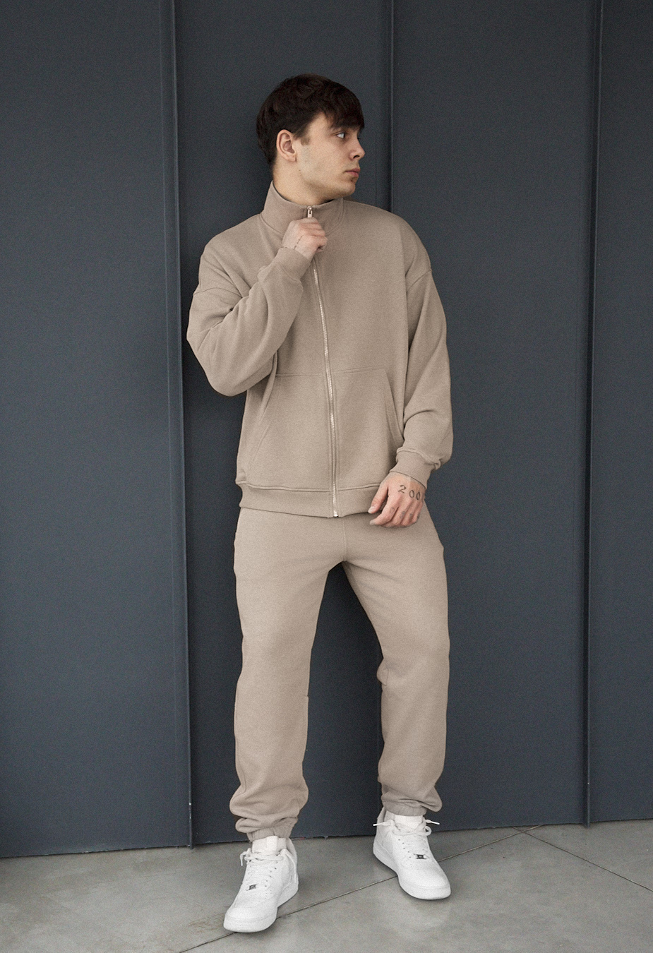 Dres Staff pa zip light brown oversize