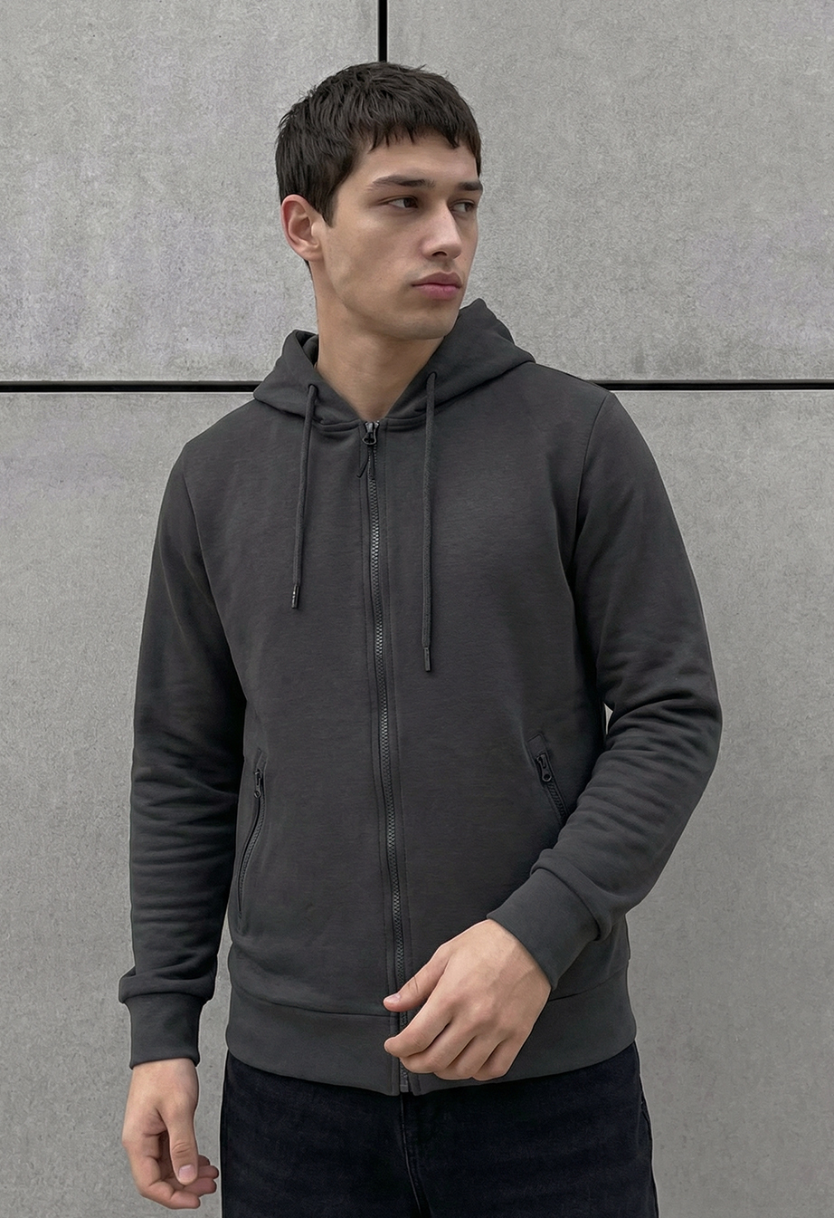 Bluza Staff se dark gray zip