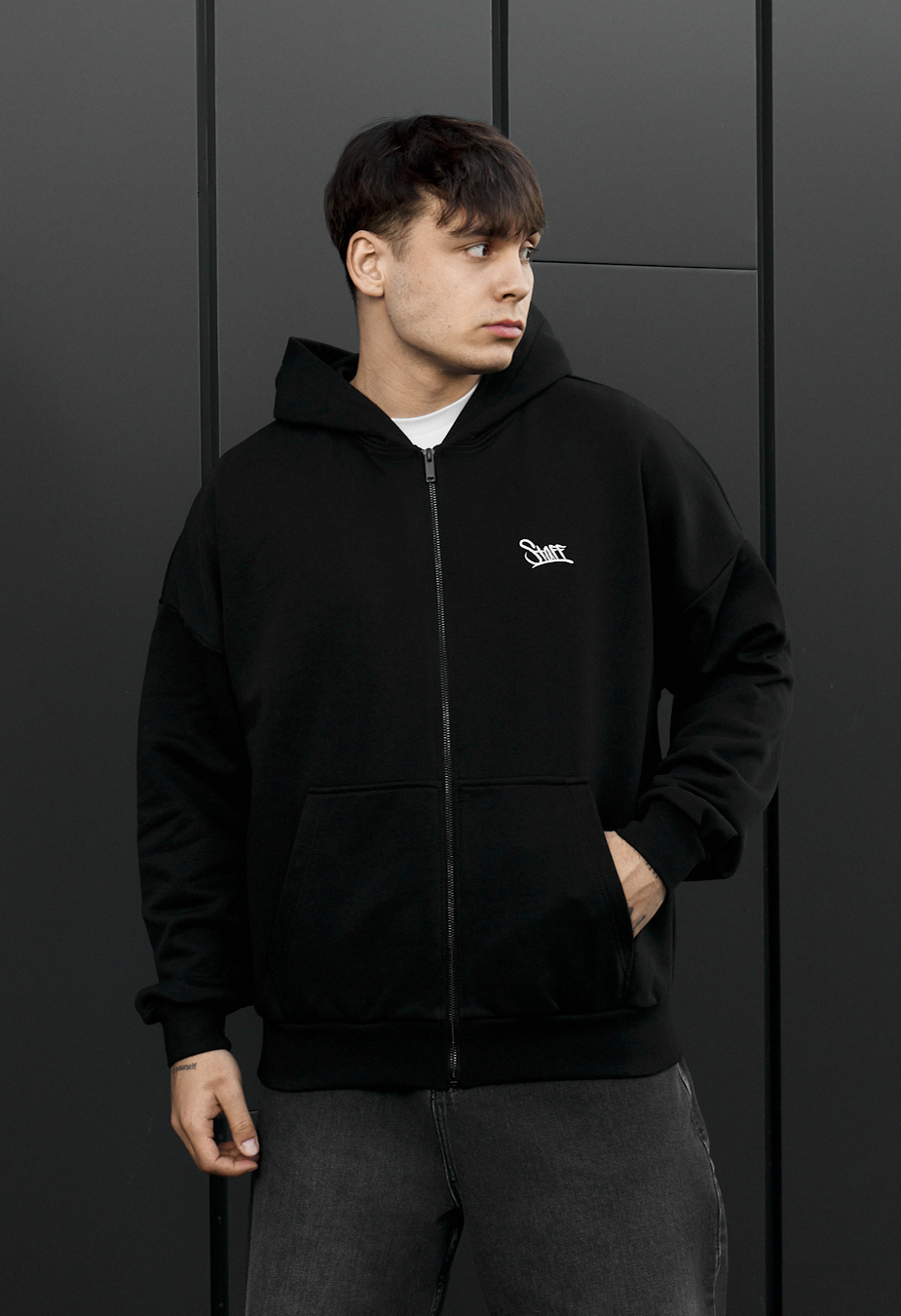 Bluza Staff bo zip logo black oversize