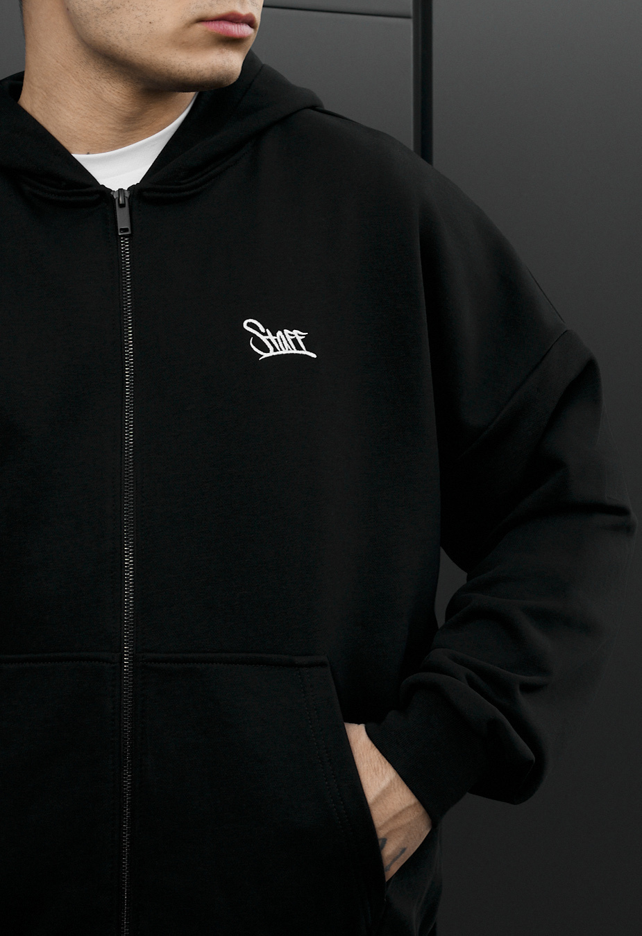 Bluza Staff bo zip logo black oversize