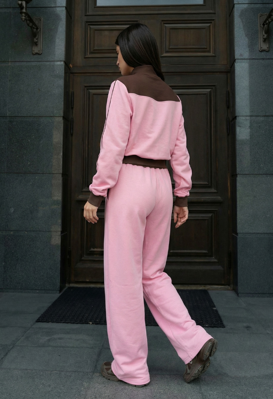 Dres Staff bao pink & brown zip