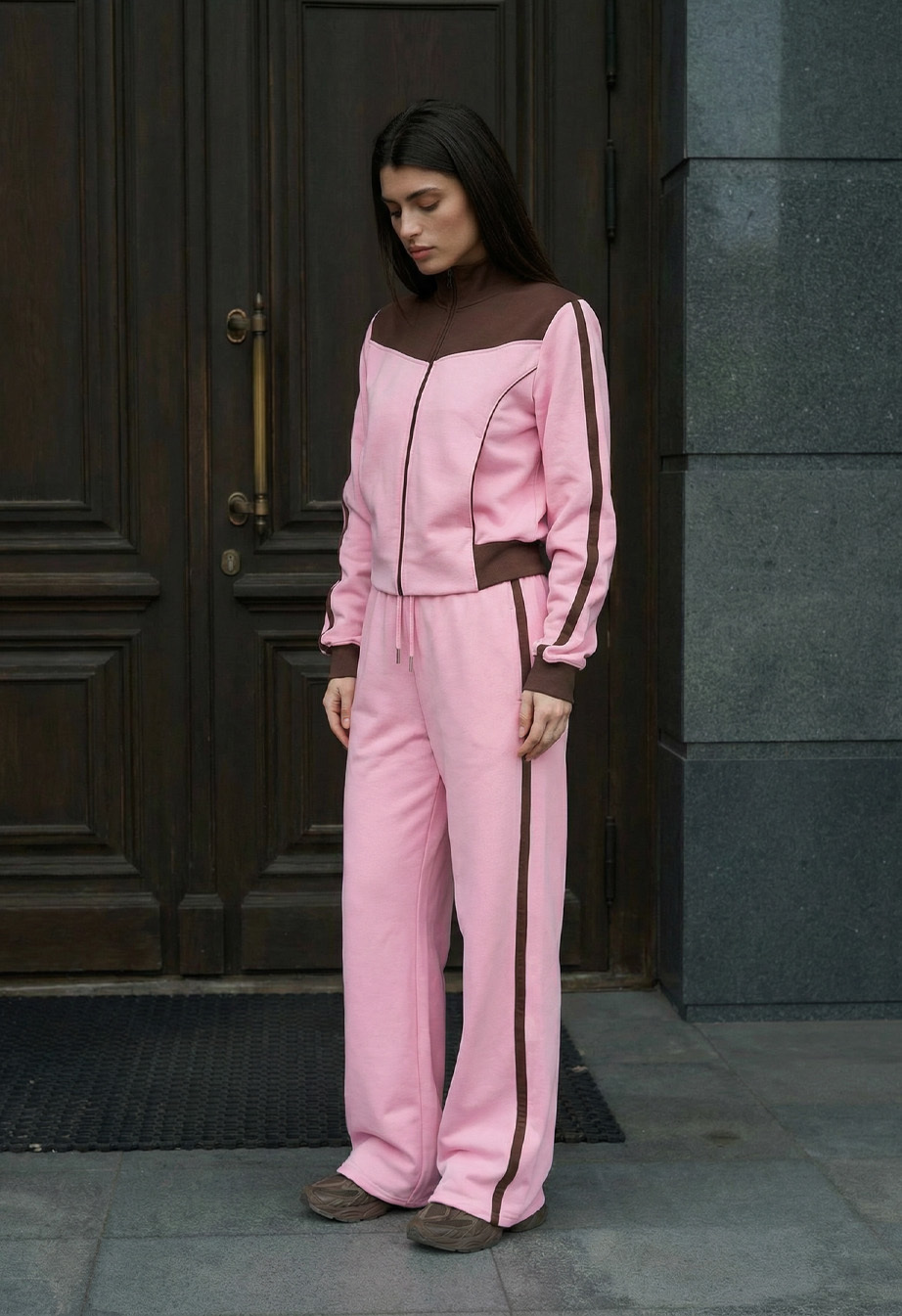 Dres Staff bao pink & brown zip