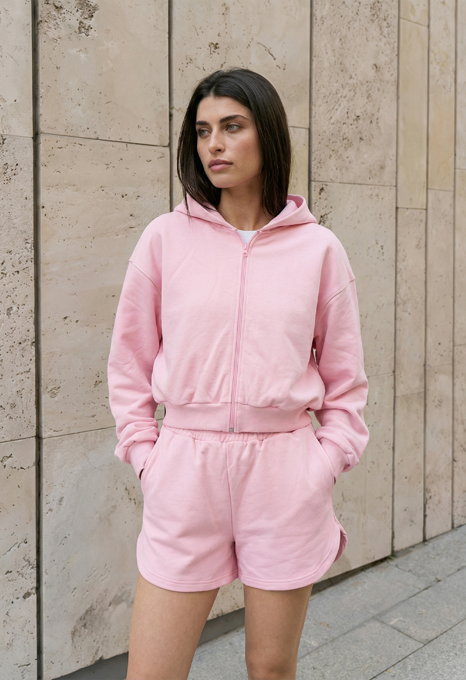 Komplet bluza + spodenki Staff fiz pink