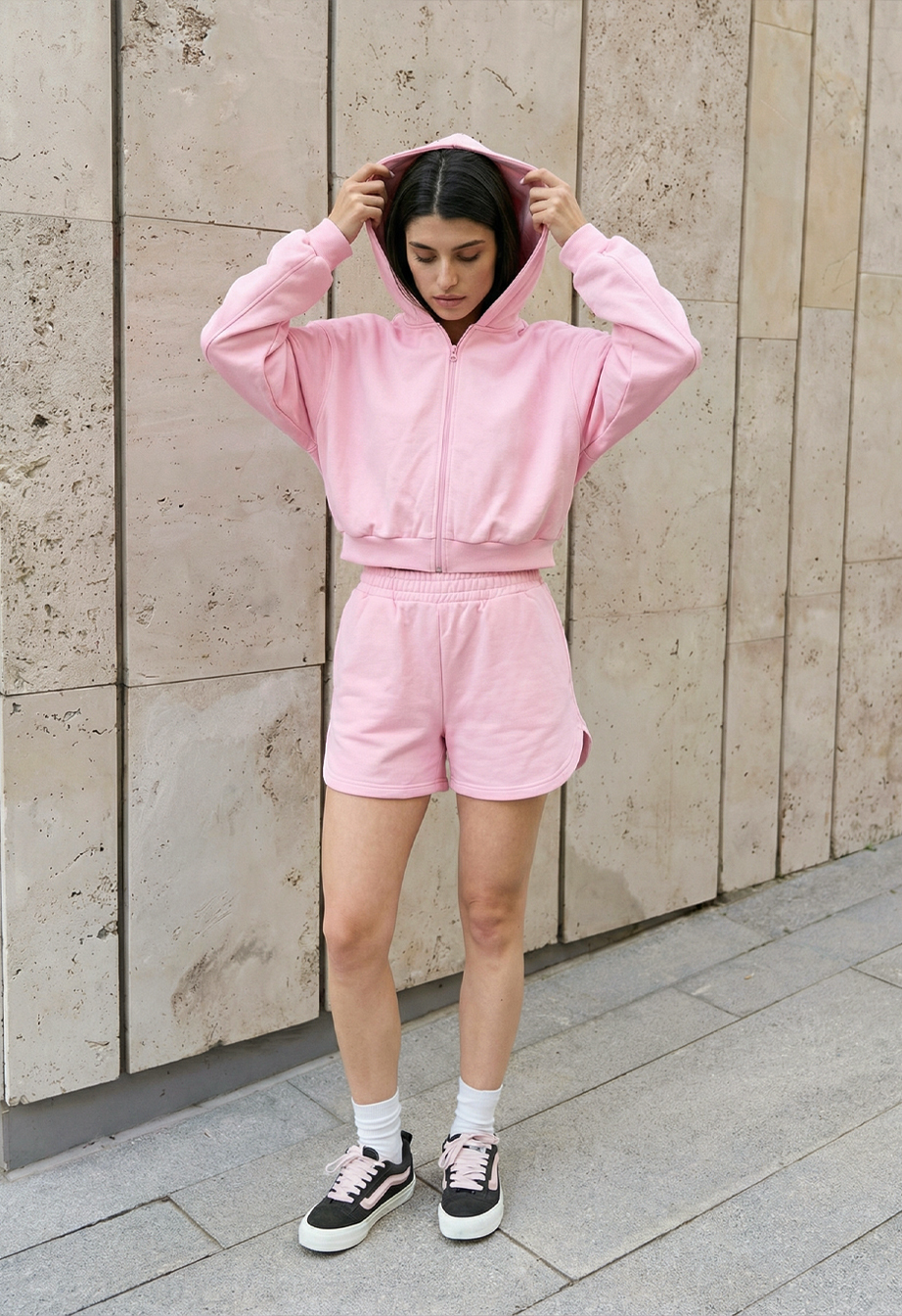 Komplet bluza + spodenki Staff fiz pink