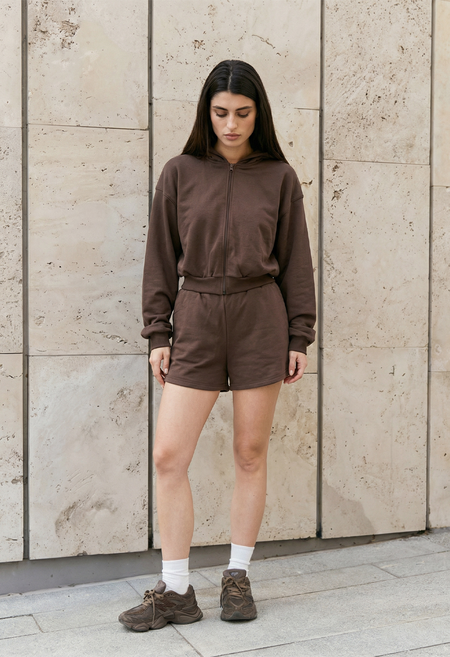 Komplet bluza + spodenki Staff fiz brown
