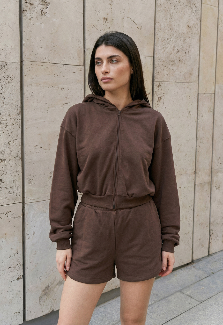 Komplet bluza + spodenki Staff fiz brown