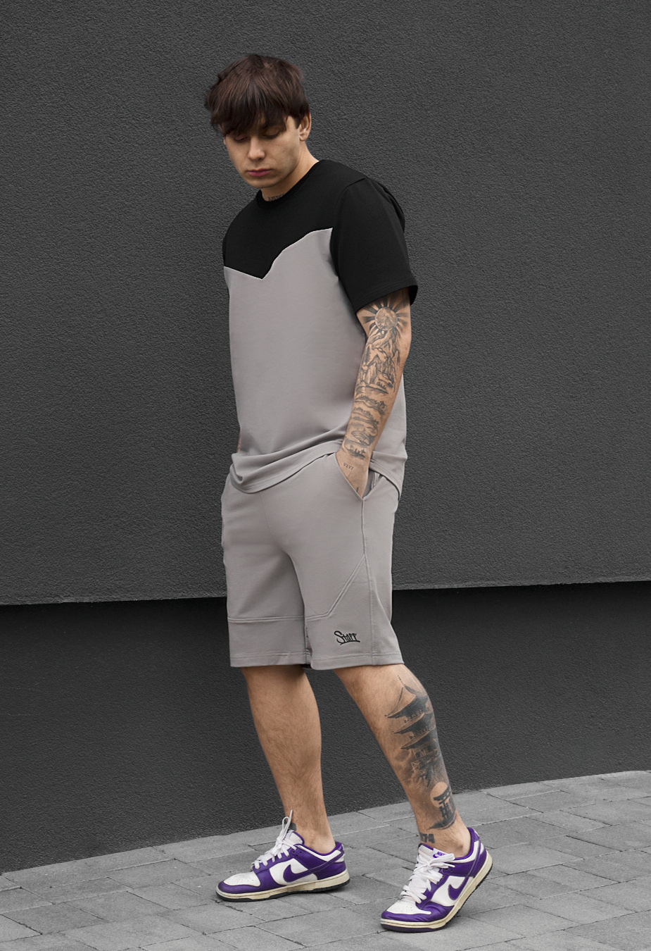 Komplet koszulka + spodenki Staff ko black & gray