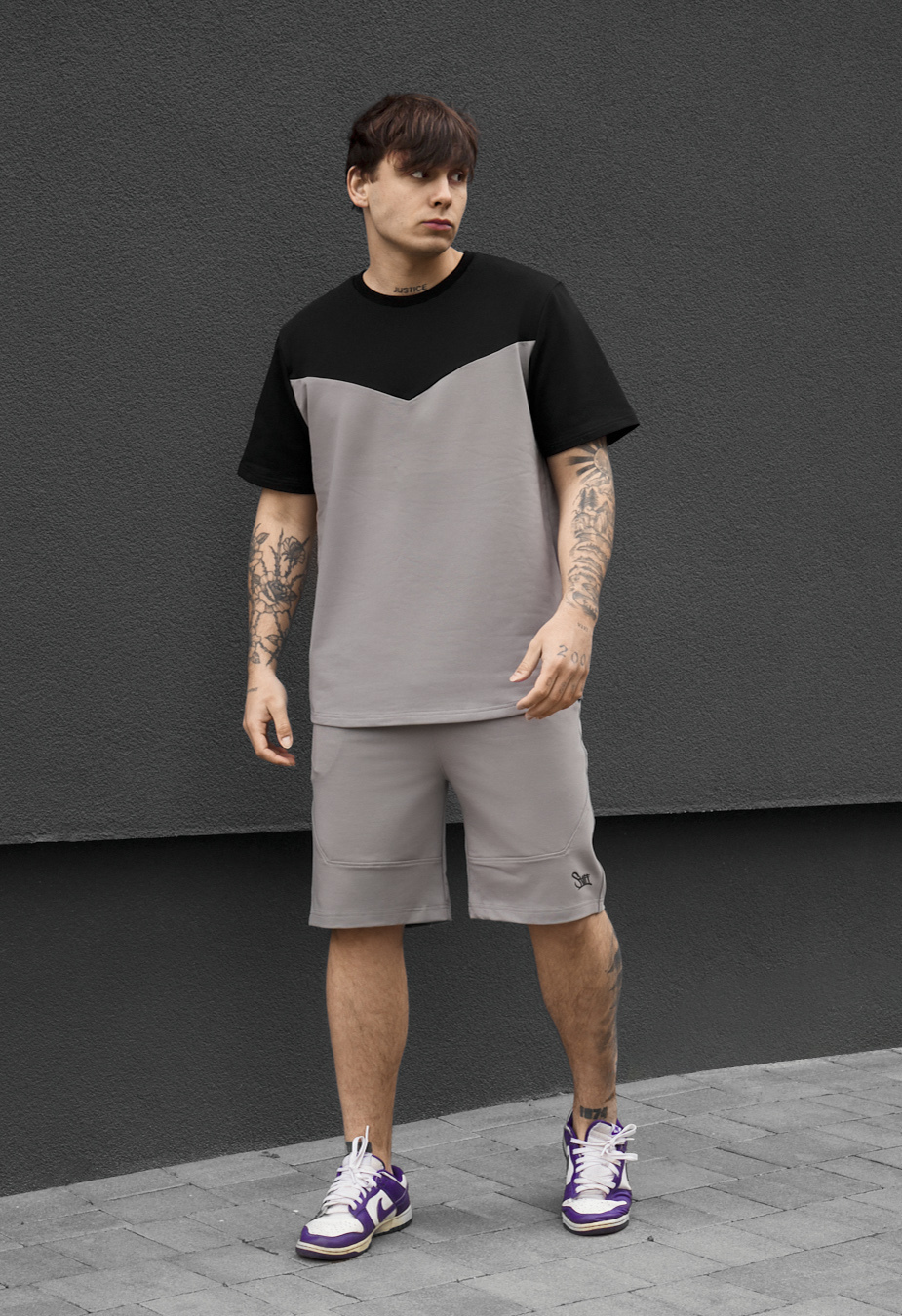 Komplet koszulka + spodenki Staff ko black & gray